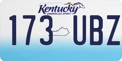 KY license plate 173UBZ