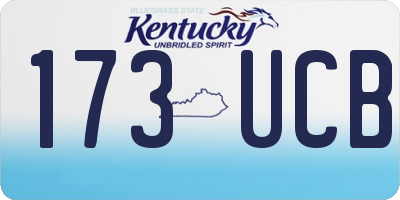 KY license plate 173UCB