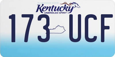 KY license plate 173UCF