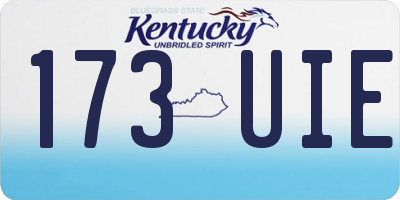 KY license plate 173UIE