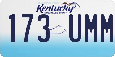 KY license plate 173UMM