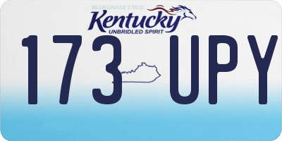 KY license plate 173UPY