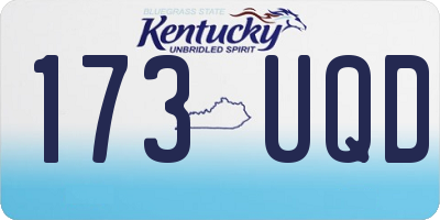 KY license plate 173UQD