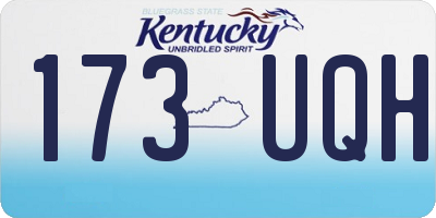 KY license plate 173UQH