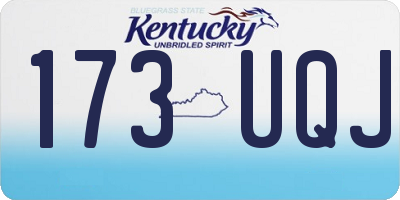 KY license plate 173UQJ