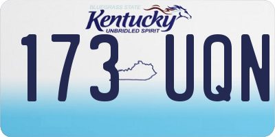 KY license plate 173UQN