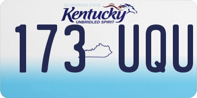 KY license plate 173UQU