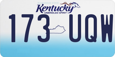 KY license plate 173UQW