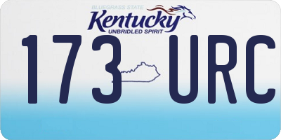 KY license plate 173URC