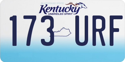 KY license plate 173URF