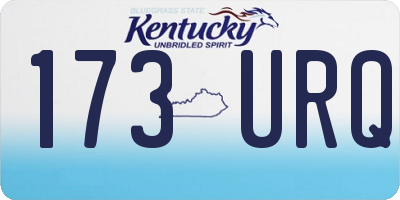KY license plate 173URQ