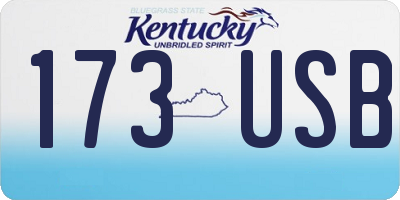 KY license plate 173USB
