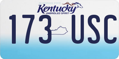 KY license plate 173USC