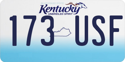 KY license plate 173USF