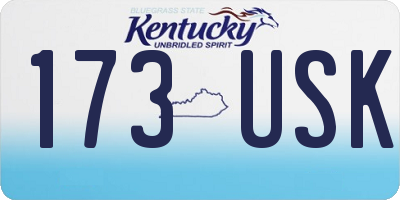 KY license plate 173USK