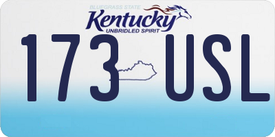 KY license plate 173USL