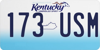 KY license plate 173USM