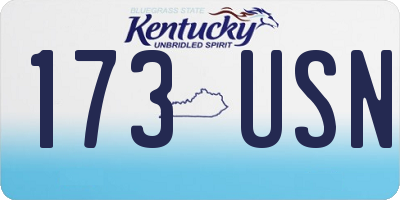 KY license plate 173USN