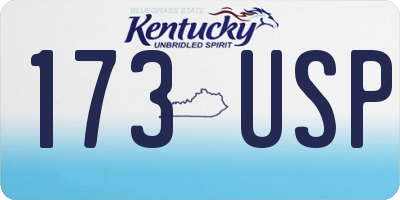 KY license plate 173USP