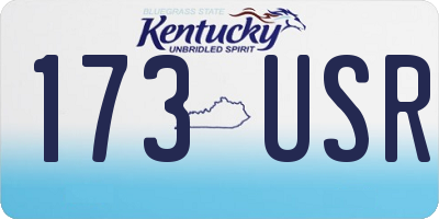 KY license plate 173USR