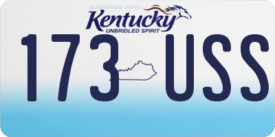 KY license plate 173USS