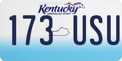 KY license plate 173USU