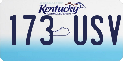KY license plate 173USV