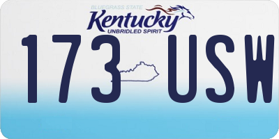 KY license plate 173USW