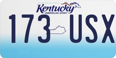 KY license plate 173USX