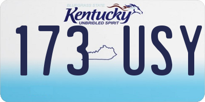 KY license plate 173USY