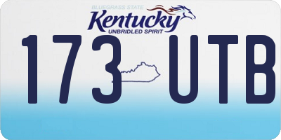 KY license plate 173UTB
