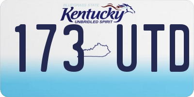 KY license plate 173UTD