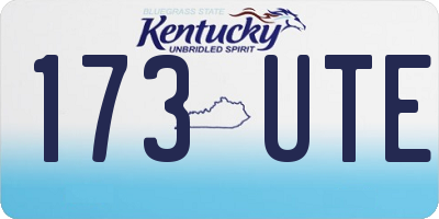 KY license plate 173UTE