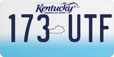 KY license plate 173UTF