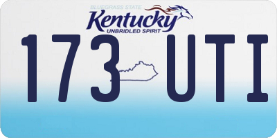 KY license plate 173UTI