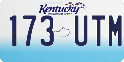 KY license plate 173UTM