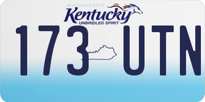 KY license plate 173UTN