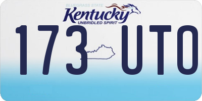 KY license plate 173UTO