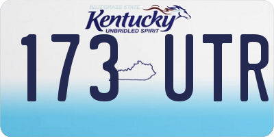 KY license plate 173UTR