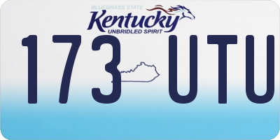 KY license plate 173UTU