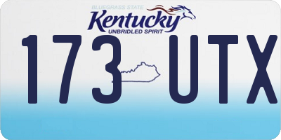 KY license plate 173UTX