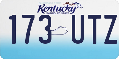KY license plate 173UTZ