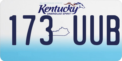 KY license plate 173UUB