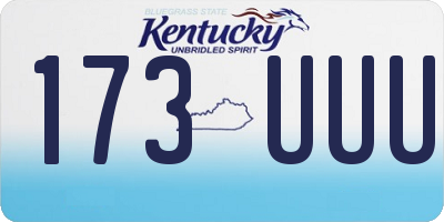 KY license plate 173UUU