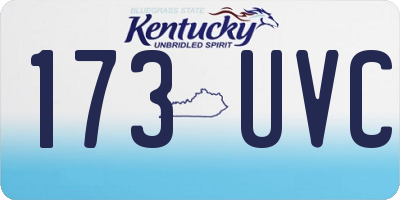 KY license plate 173UVC