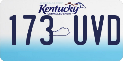 KY license plate 173UVD