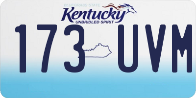 KY license plate 173UVM