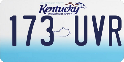 KY license plate 173UVR