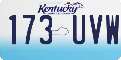 KY license plate 173UVW