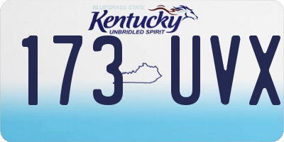 KY license plate 173UVX